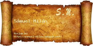 Sámuel Milán névjegykártya